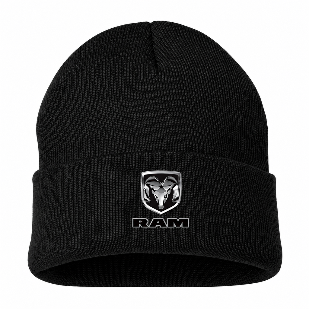 Ram Beanie Hat — Black — front main
