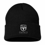 Ram Beanie Hat — Black — front main