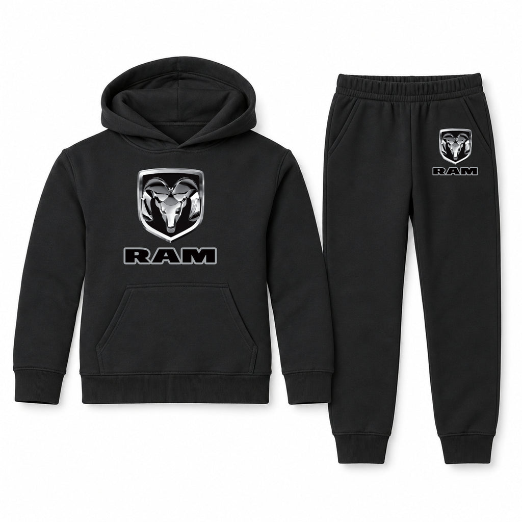 Ram youth hoodie jogger set, Black, Youth Large ages 10–12