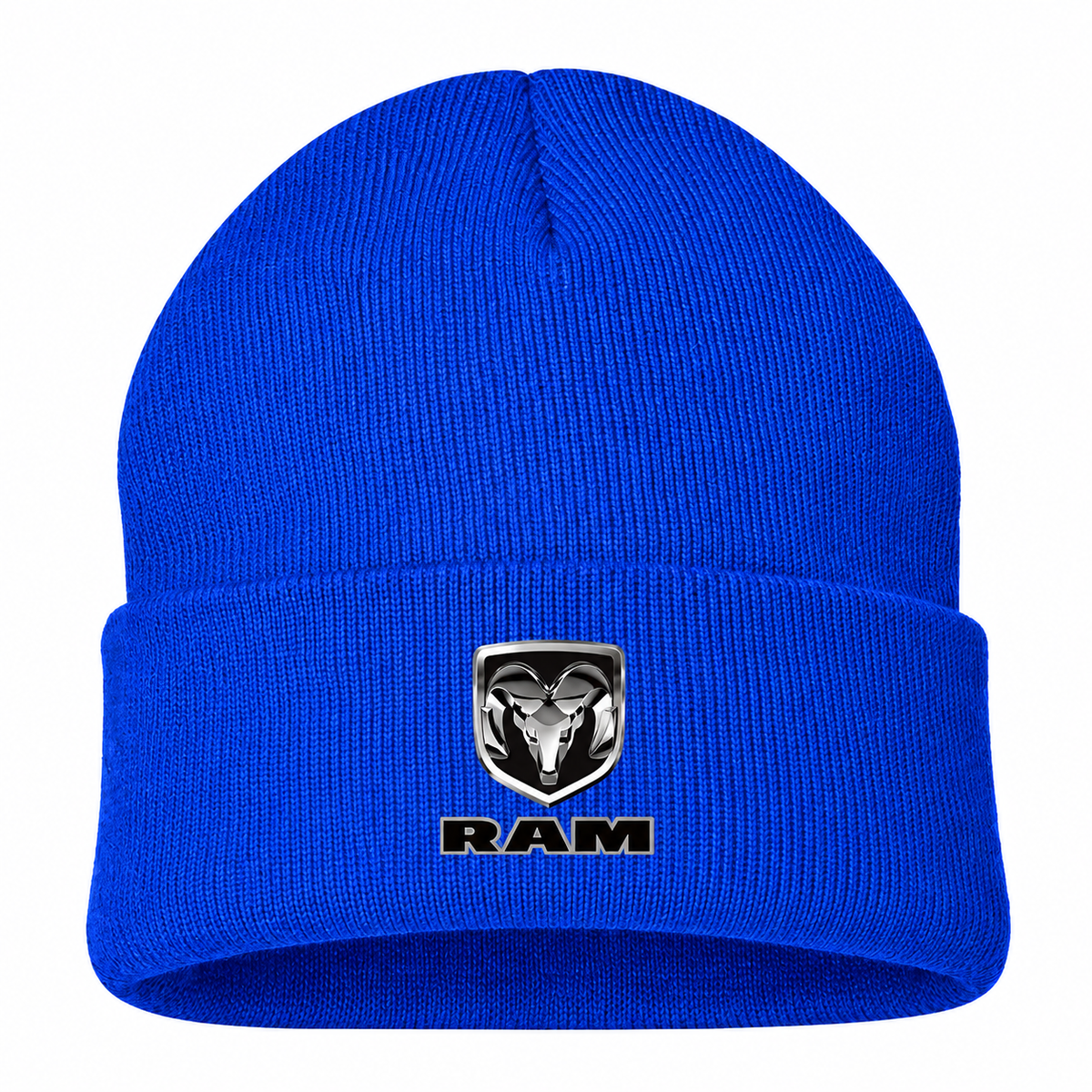 Ram Beanie Hat — Blue — front main