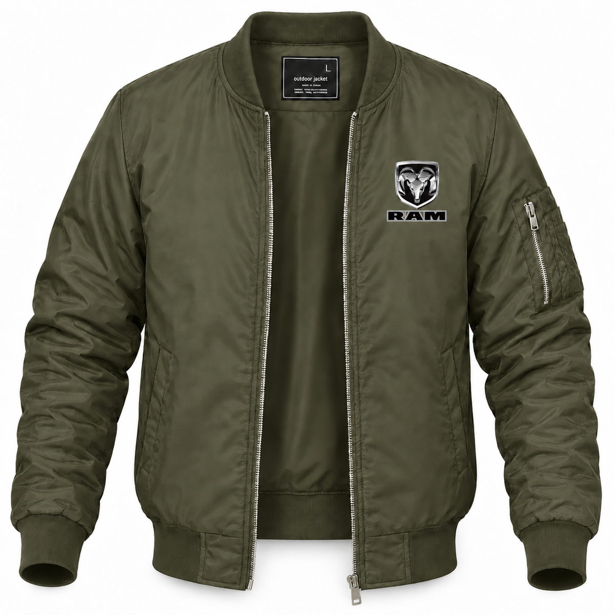 Ram bomber Army Green front