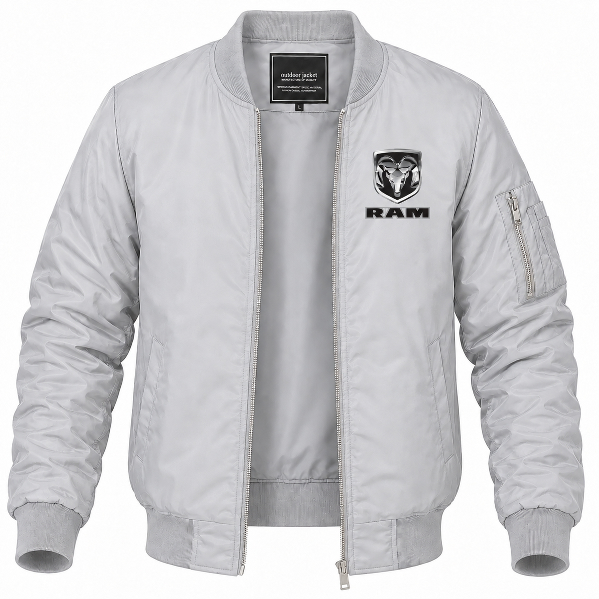 Ram bomber Gray front