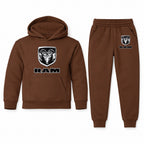 Ram youth hoodie jogger set, Brown, Youth Large ages 10–12