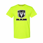 Ram cottontee Safety Green front