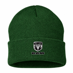 Ram Beanie Hat — Forest Green — front main