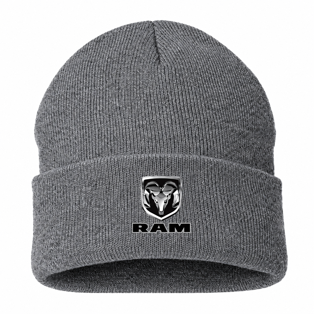 Ram Beanie Hat — Gray — front main