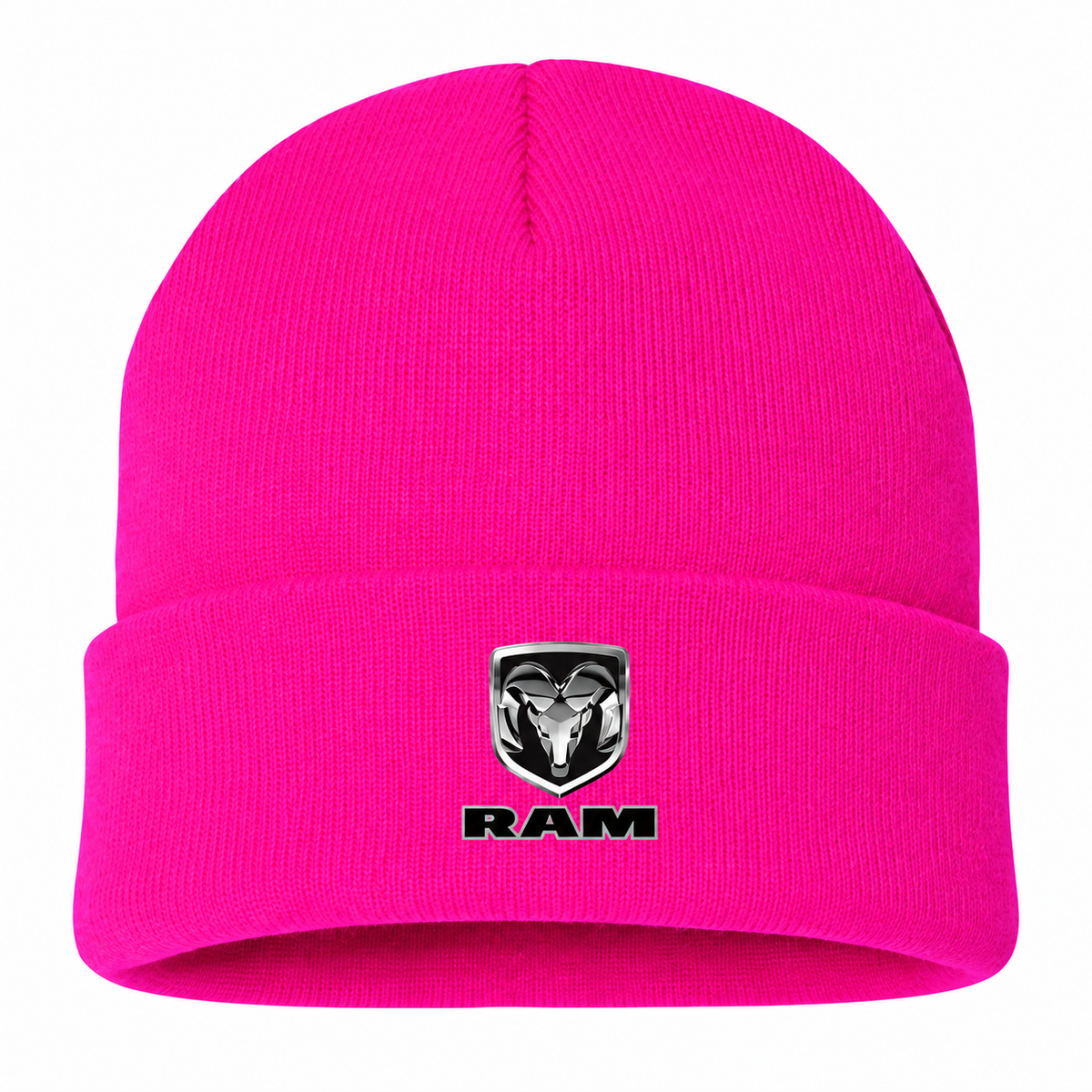 Ram Beanie Hat — Hot Pink — front main