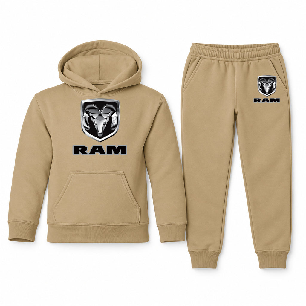 Ram youth hoodie jogger set, Khaki, Youth Large ages 10–12