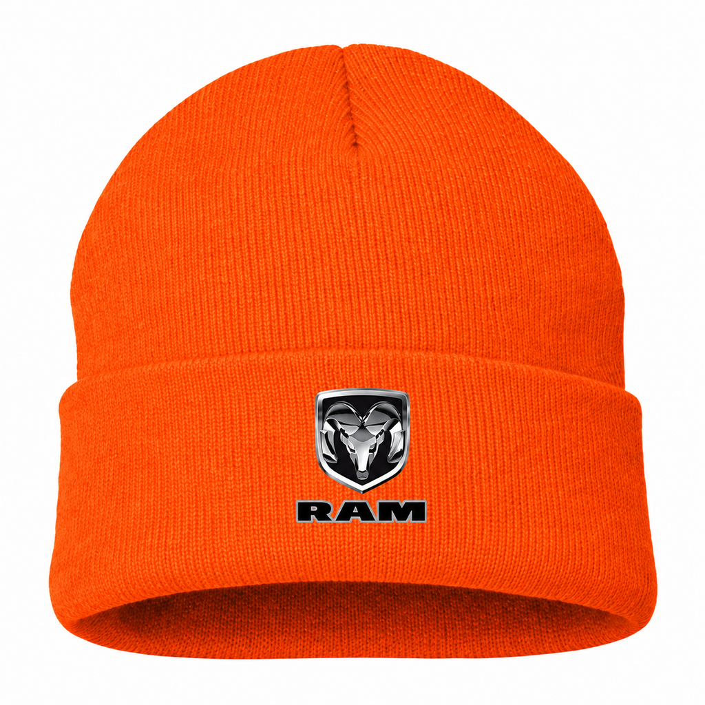 Ram Beanie Hat — Orange — front main