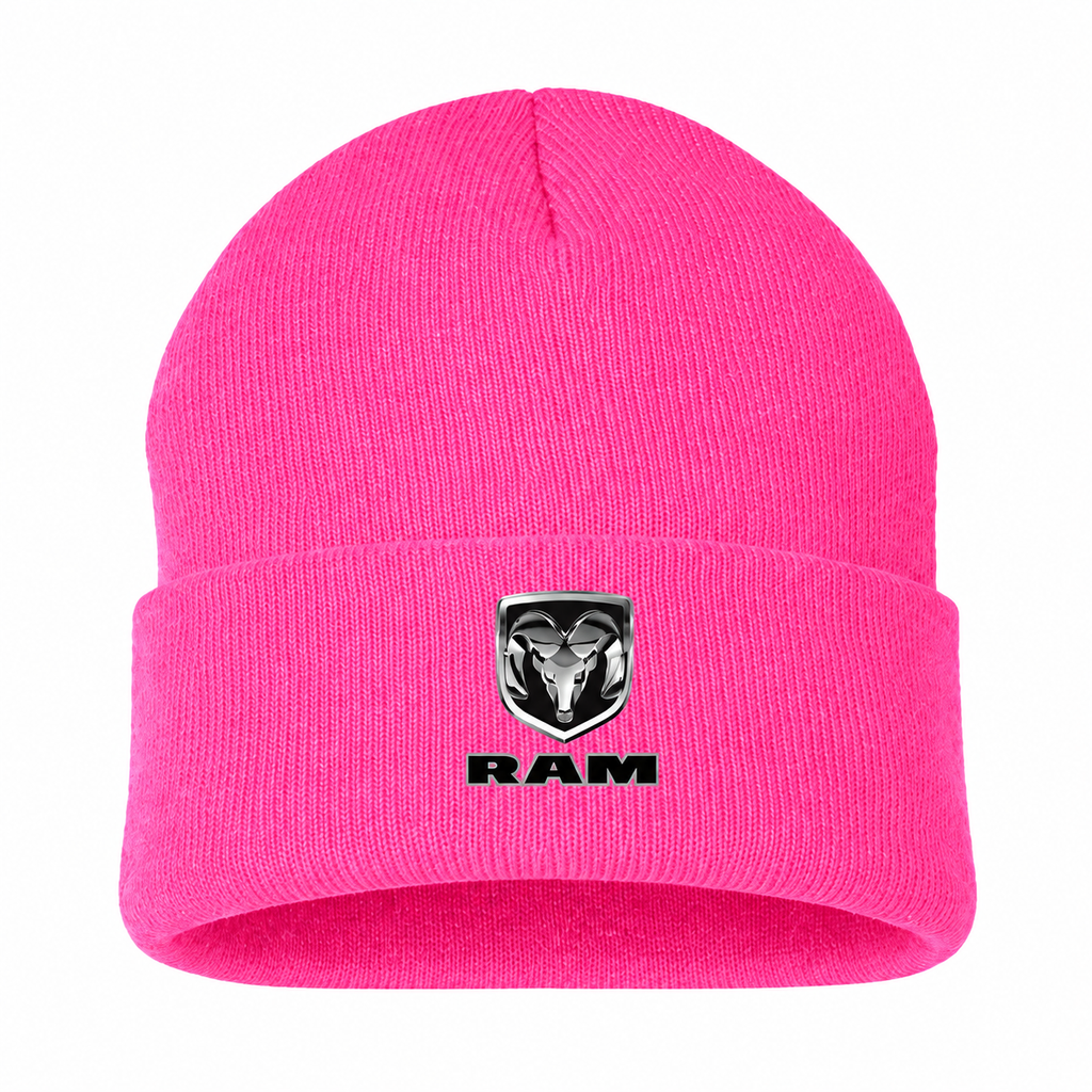 Ram Beanie Hat — Pink — front main