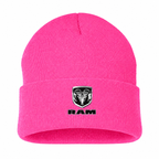 Ram Beanie Hat — Pink — front main