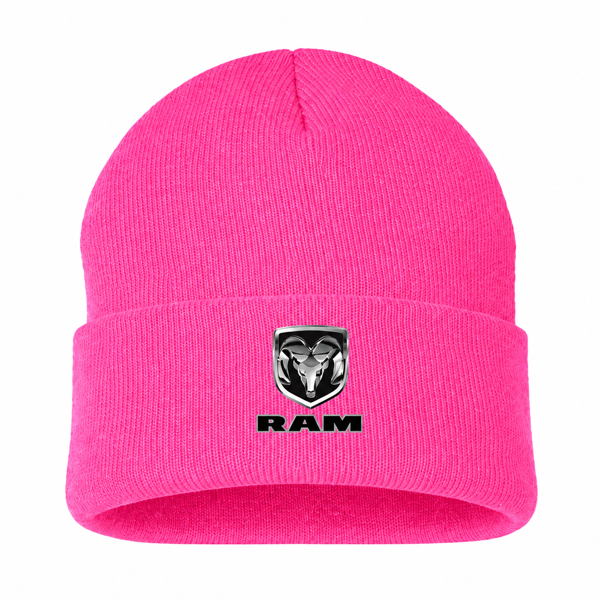 Ram Beanie Hat — Pink — front main