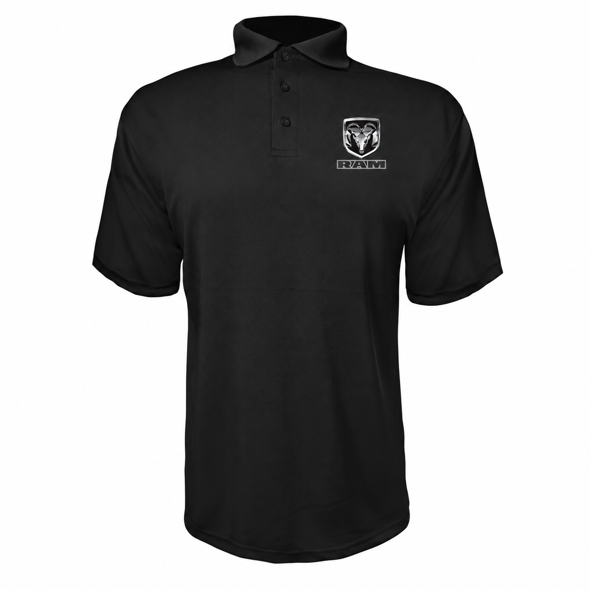Ram polyester polo Black front