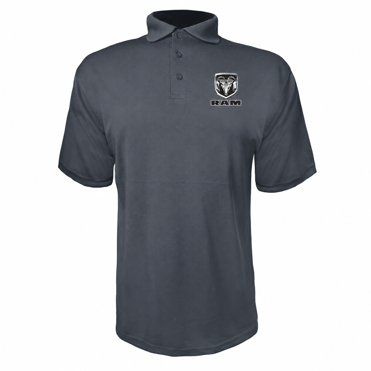 Ram polyester polo Charcoal front