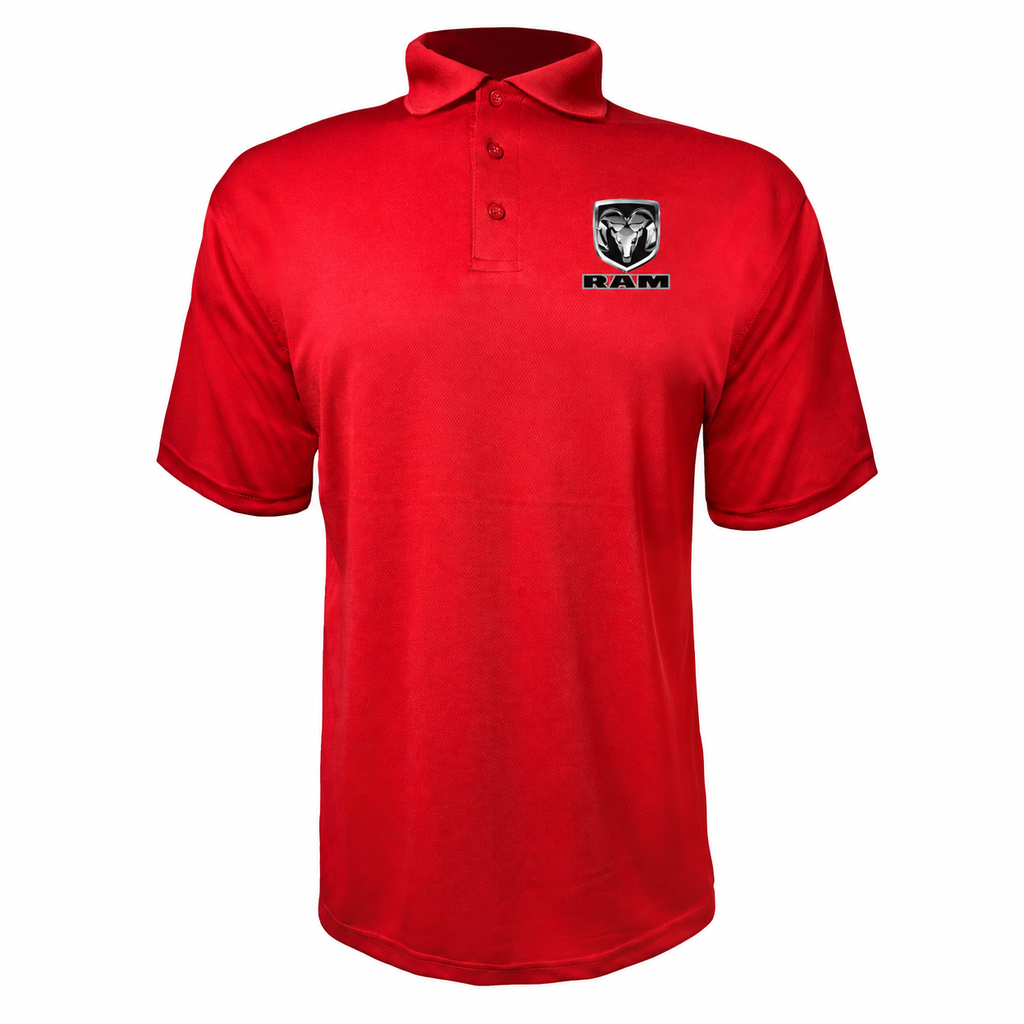 Ram polyester polo Red front