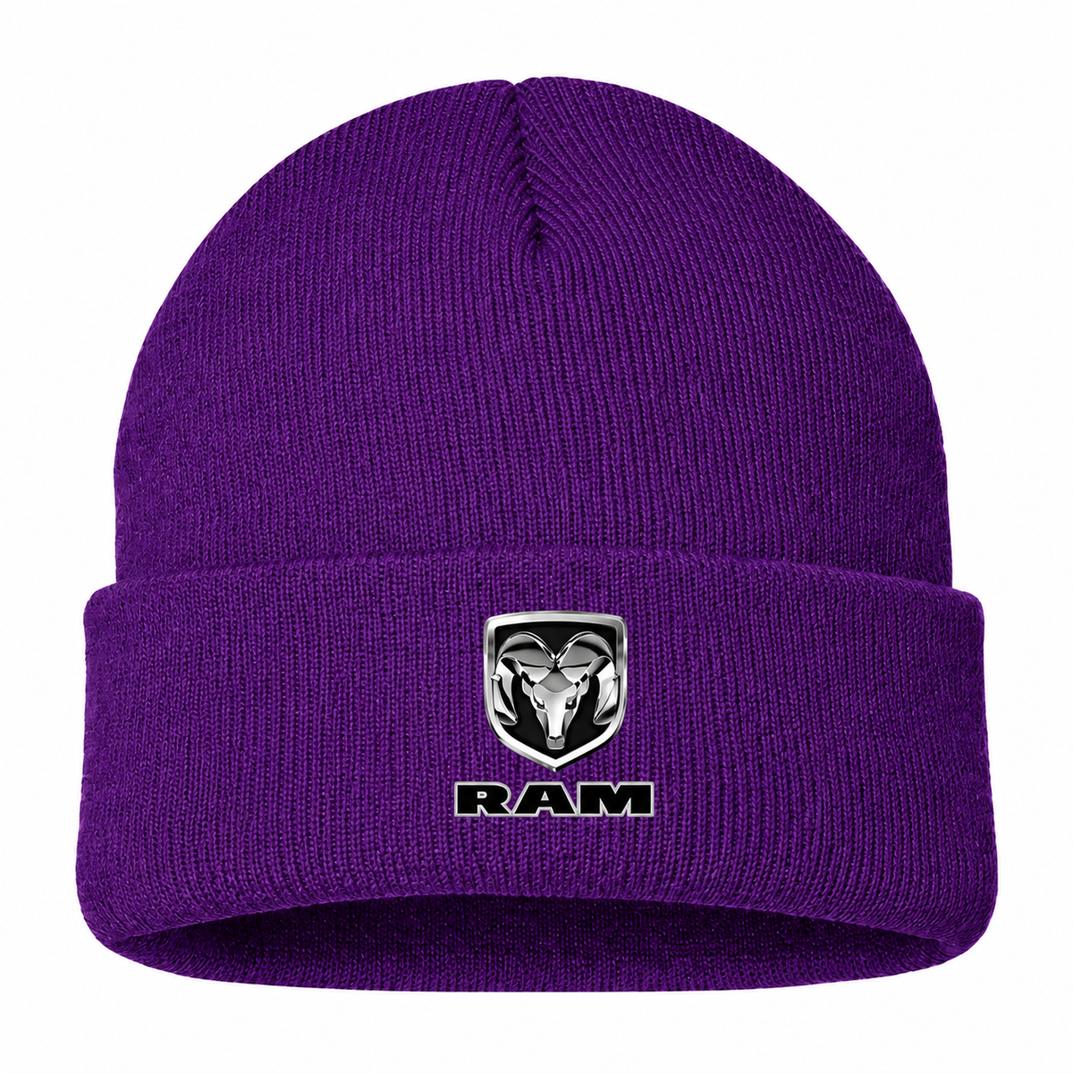 Ram Beanie Hat — Purple — front main