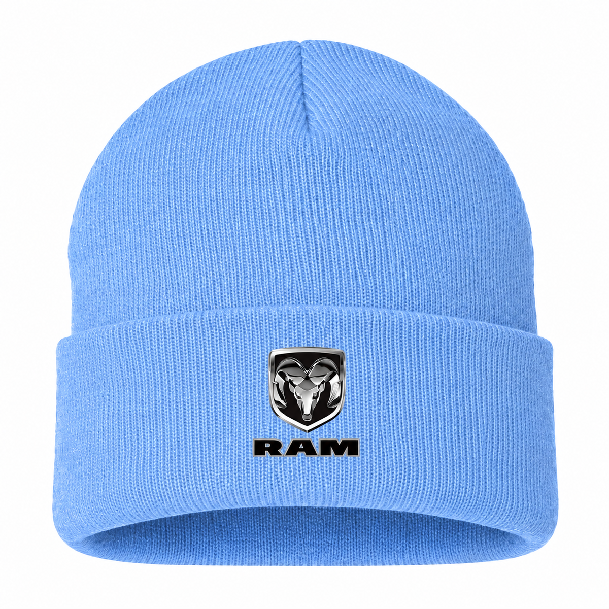 Ram Beanie Hat — Sky Blue — front main