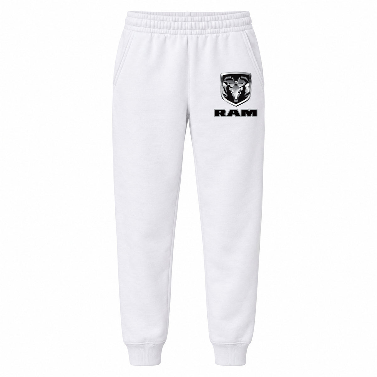 Ram youth jogger sweatpants in White, Youth Large ages 10–12