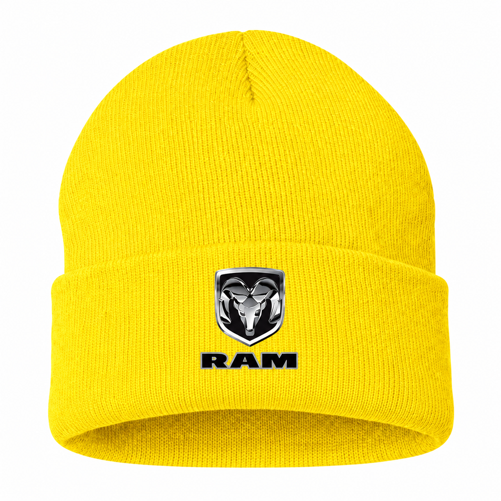 Ram Beanie Hat — Yellow — front main