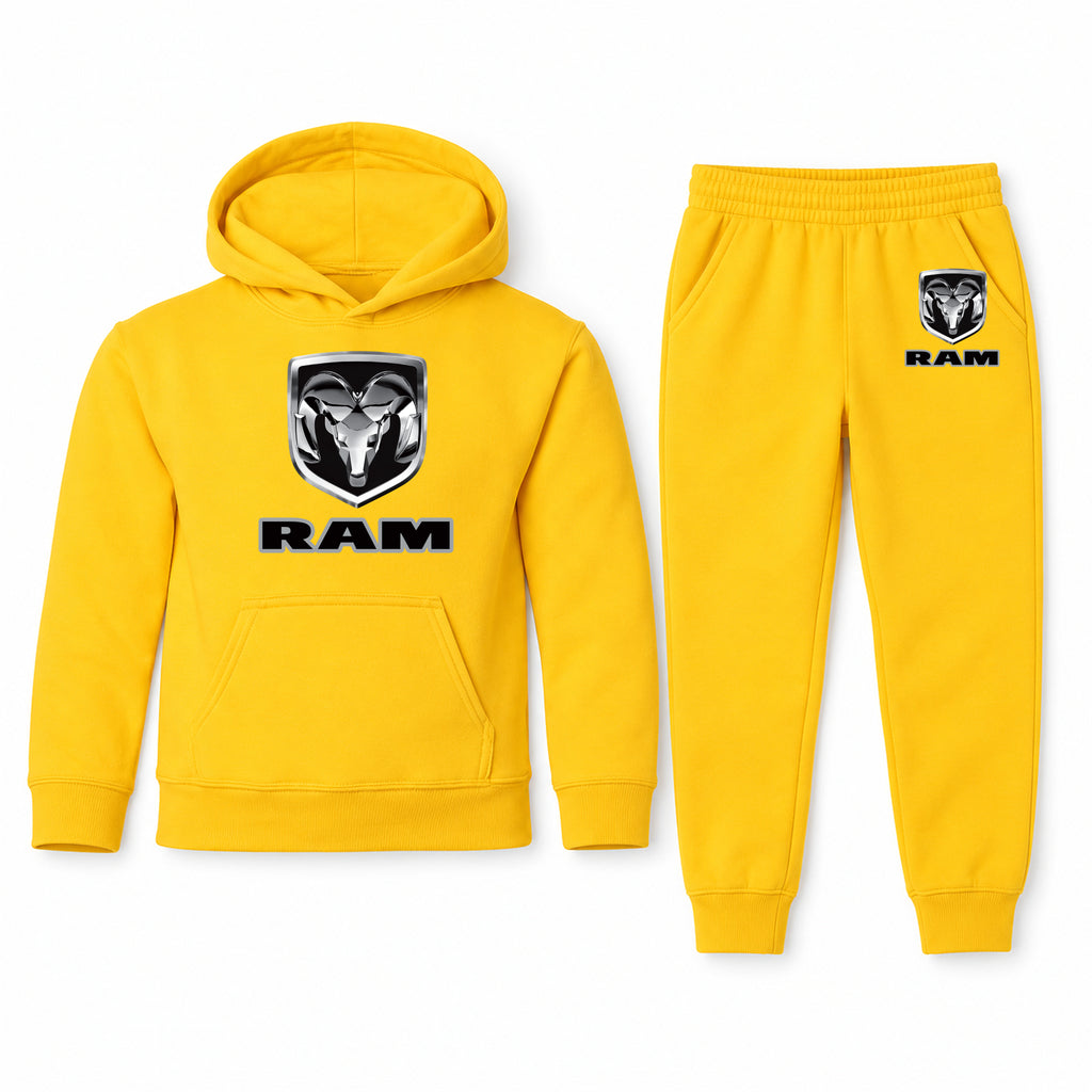 Ram youth hoodie jogger set, Yellow, Youth Large ages 10–12