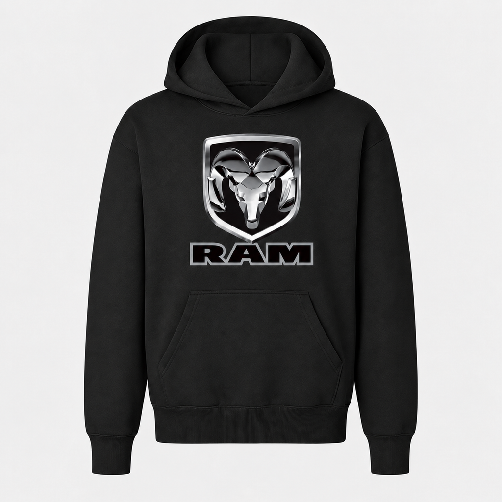 Ram youth pullover hoodie — Black front