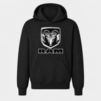 Ram youth pullover hoodie — Black front