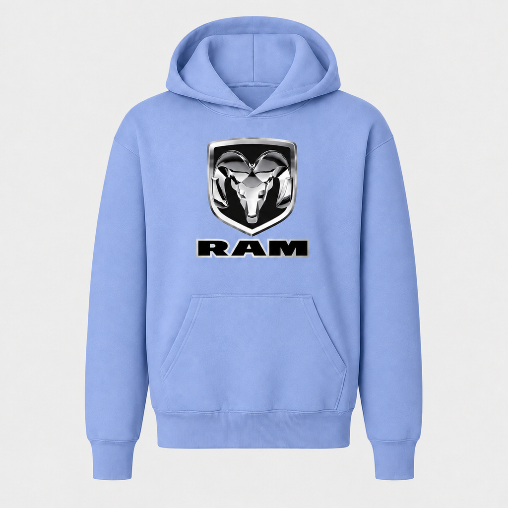 Ram youth pullover hoodie — Light Blue front