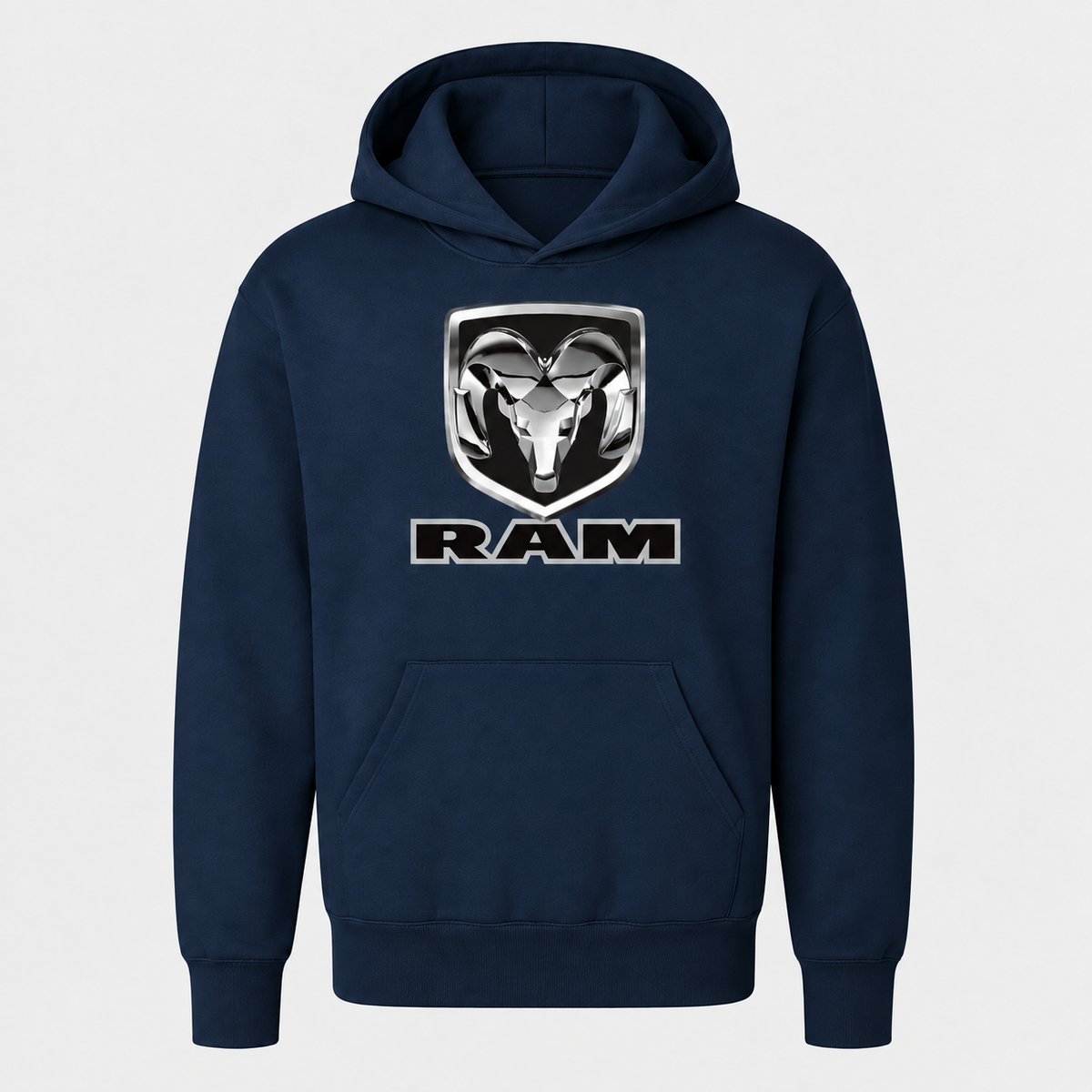 Ram youth pullover hoodie — Navy front