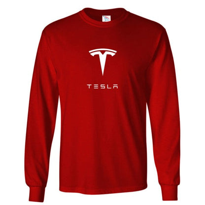 Men’s Tesla Motorsports Car Long Sleeve T-Shirt