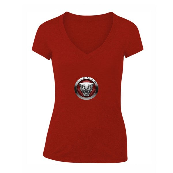 Women's Jaguar Motorsport Car V-Neck T-Shirt