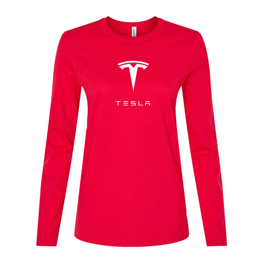 Women's Tesla Motorsports Car Long Sleeve T-Shirt