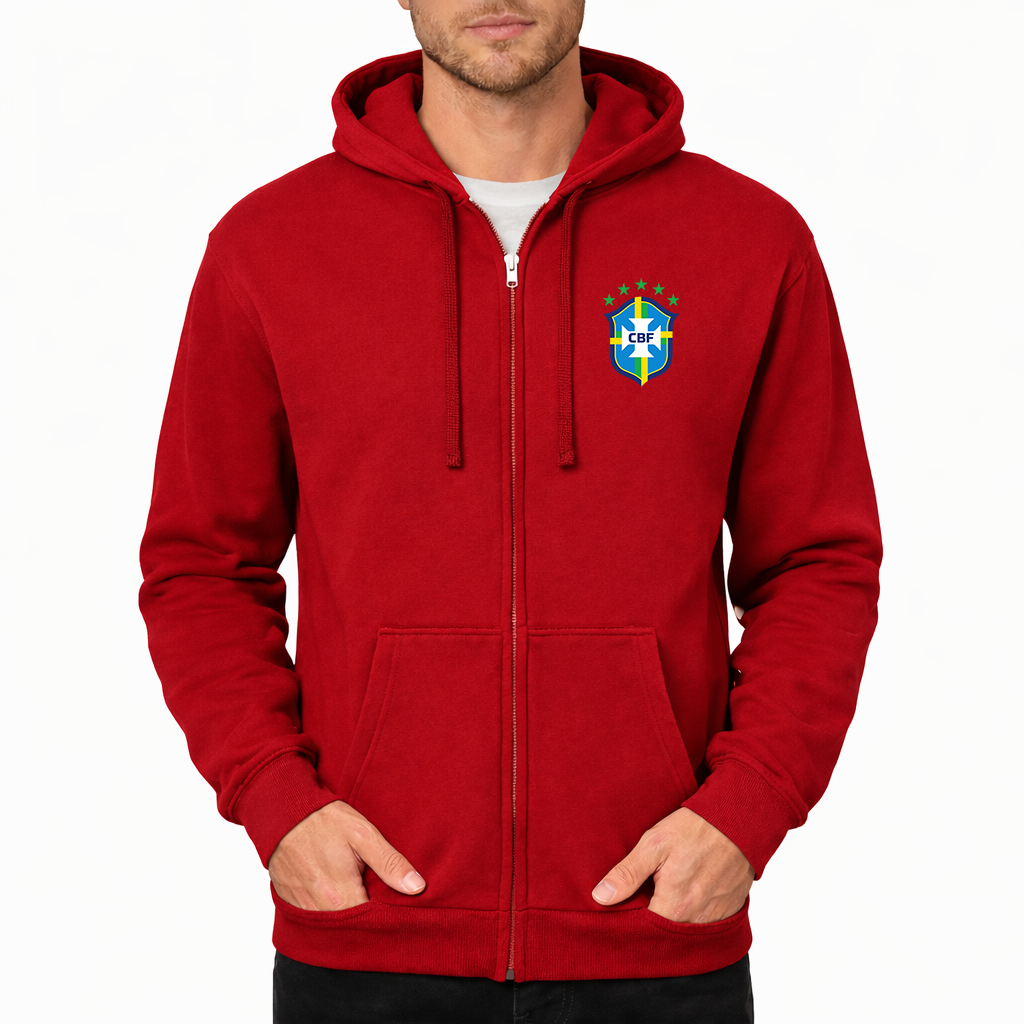 Men's Brazil National Soccer Team Zipper Hoodie