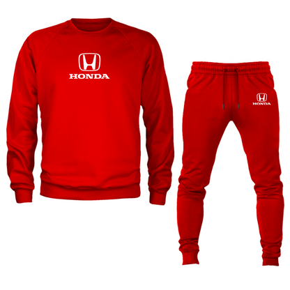 Men’s Honda Motorsport Car Crewneck Sweatshirt Joggers Suit