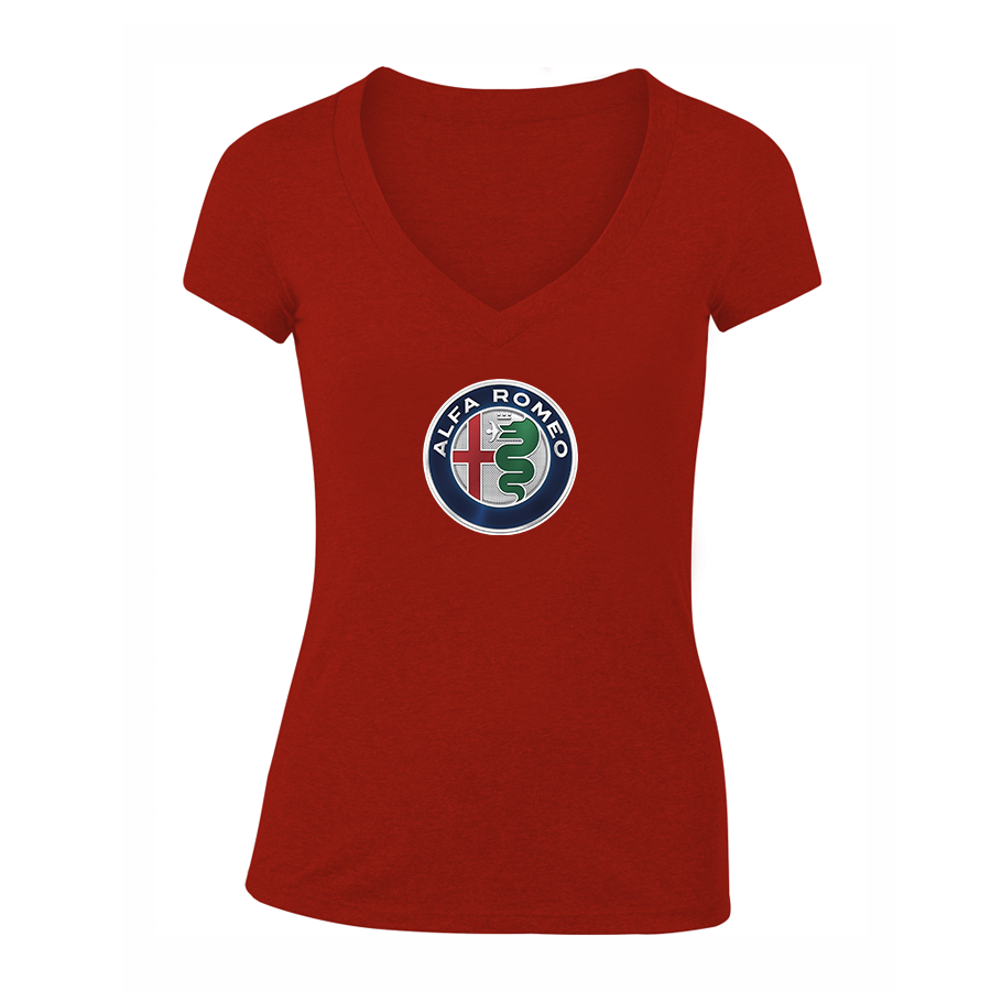 Women's Alfa Romeo Car V-Neck T-Shirt