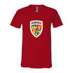 Men’s  Romania National Soccer Team - BELLA + CANVAS - Jersey V-Neck Tee - 3005