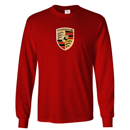 Youth Kids Porsche Car Long Sleeve T-Shirt