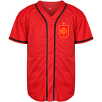 Men's Spain Red Logo National Soccer Team Baseball Jersey