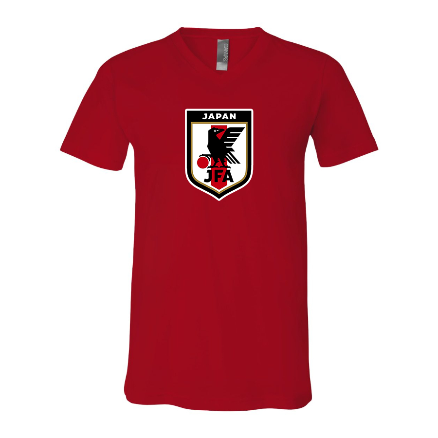 Men’s Japan National Soccer Team - BELLA + CANVAS - Jersey V-Neck Tee - 3005