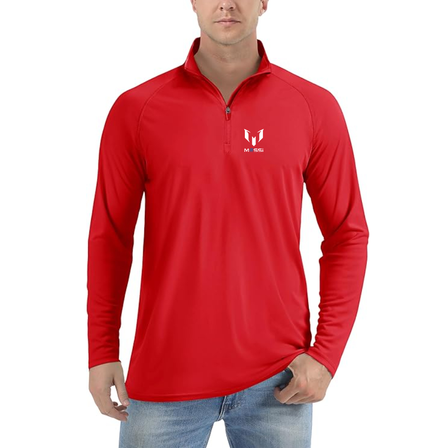 Men’s Lionel Messi  - Lightweight Quarter-Zip Athletic Shirt – Long Sleeve Performance Wear
