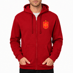 Men's Spain Red Logo National Soccer Team Zipper Hoodie