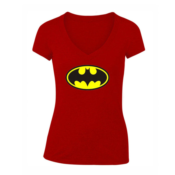 Women's DC Comics Batman Superhero V-Neck T-Shirt