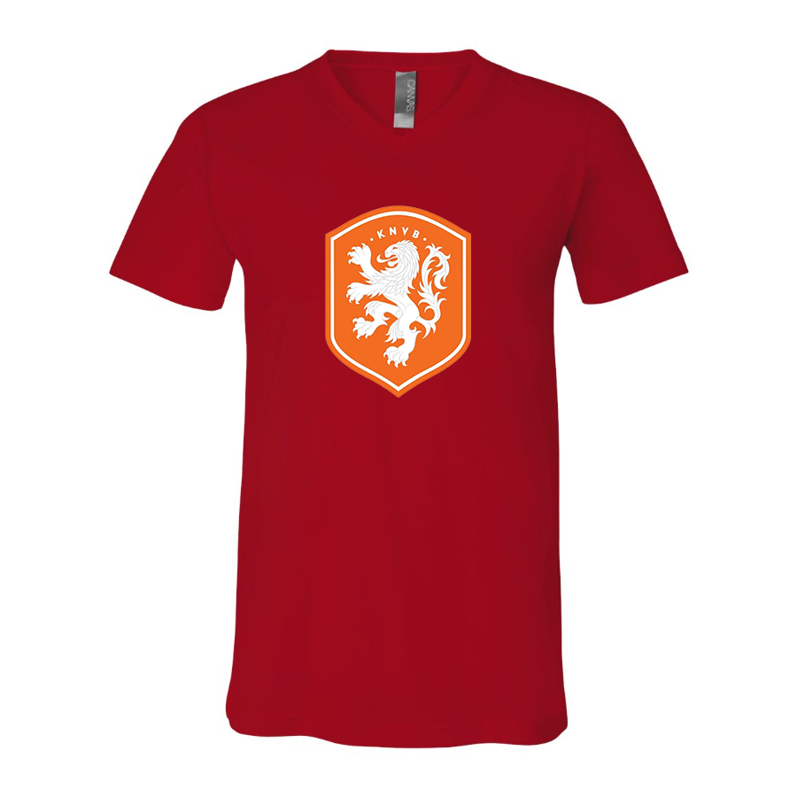 Men’s  Netherlands National Soccer Team  - BELLA + CANVAS - Jersey V-Neck Tee - 3005