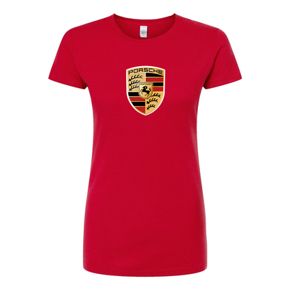 Women’s Porsche Car Round Neck T-Shirt