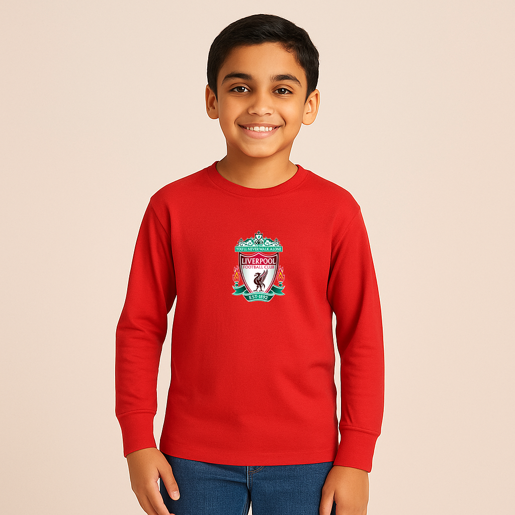 Youth Kids Liverpool Football Club Est.1892 Long Sleeve T-Shirt
