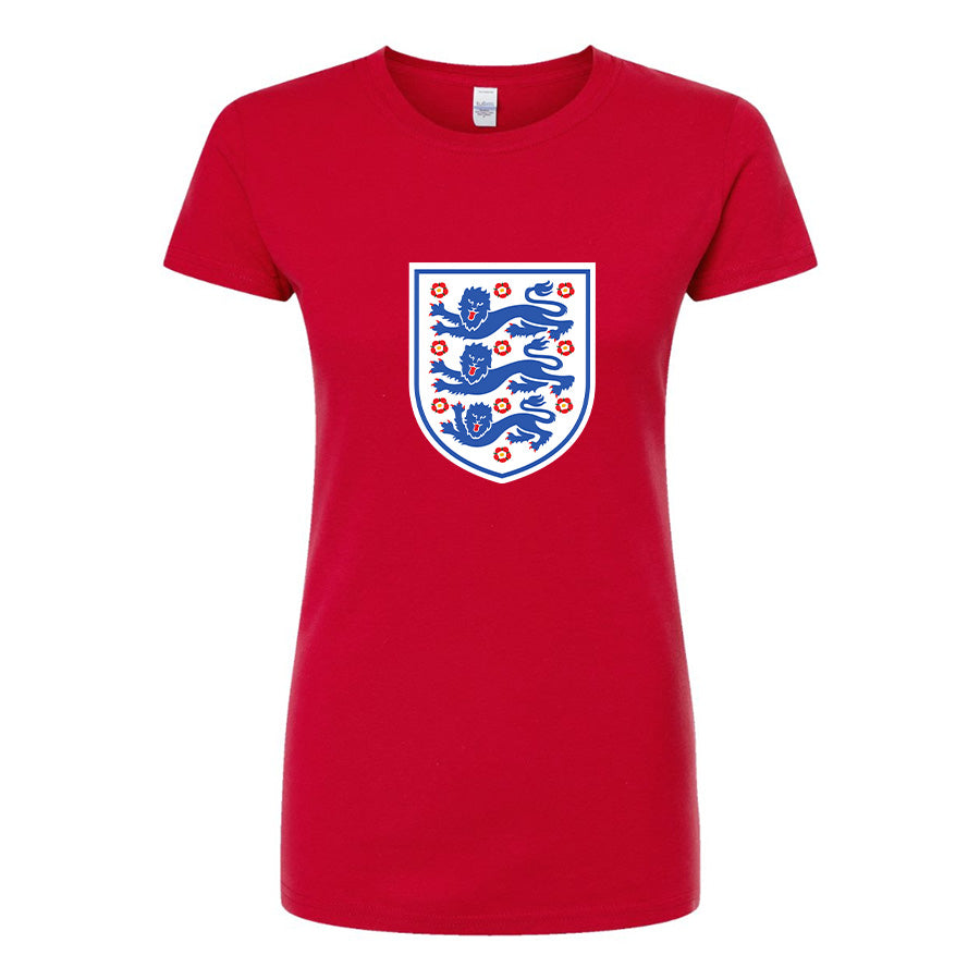 Women's England National Football Team Round Neck T-Shirt
