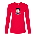 Women's Lionel Messi Face Art Soccer Long Sleeve T-Shirt
