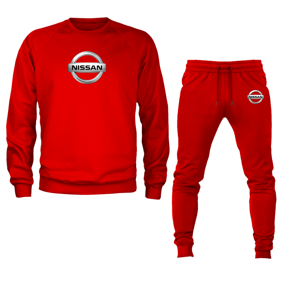 Men’s Nissan Motorsport Car Crewneck Sweatshirt Joggers Suit