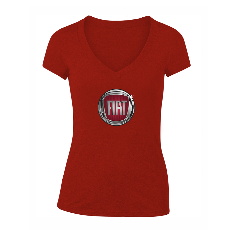 Women's Fiat Car V-Neck T-Shirt