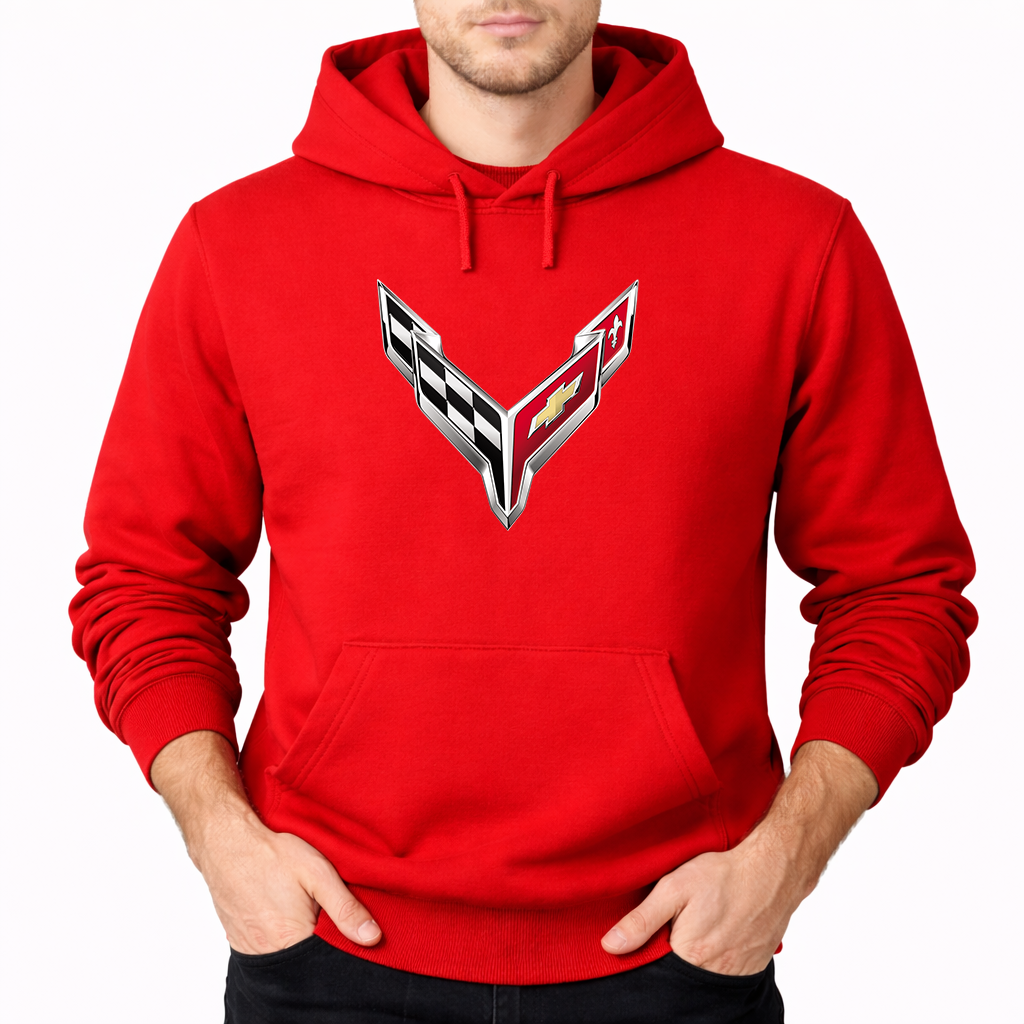 Men's  Chevrolet Corvette Car Pullover Hoodie