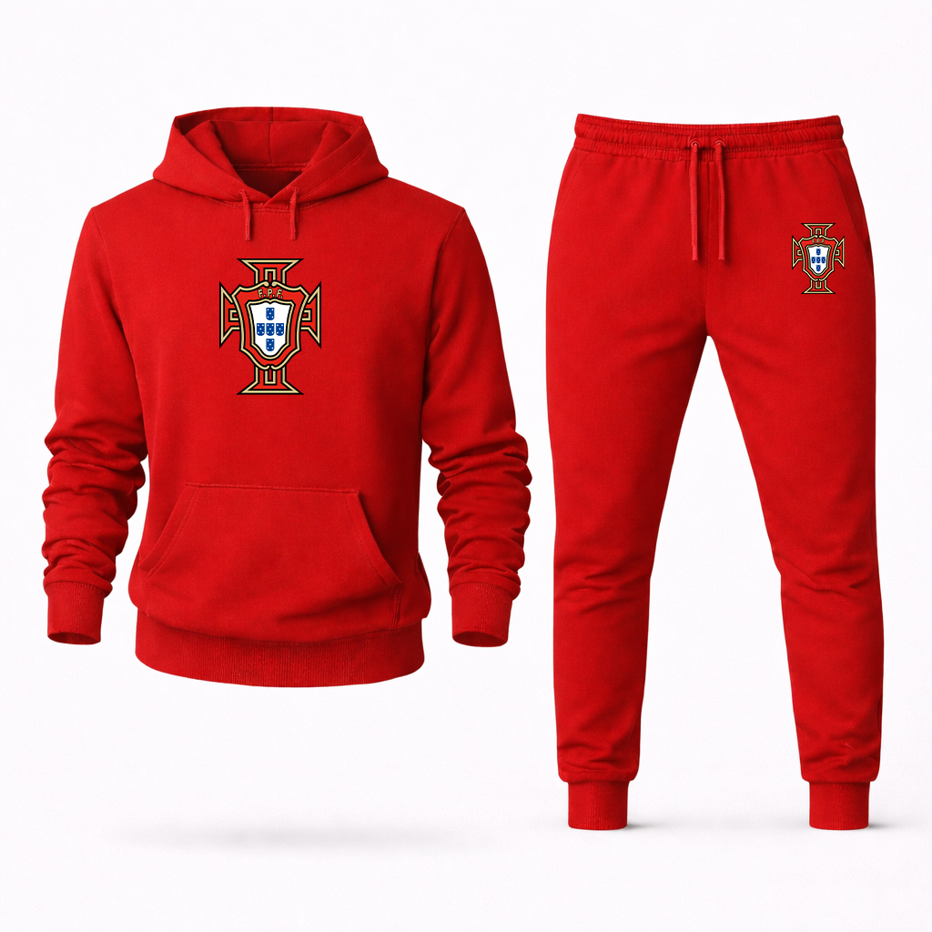 Men's Portugal National Soccer Team Hoodie Joggers Set